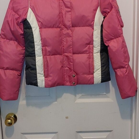 Tommy Hilfiger pink gray white ski  puffer Sz XS EUC - Picture 2 of 7